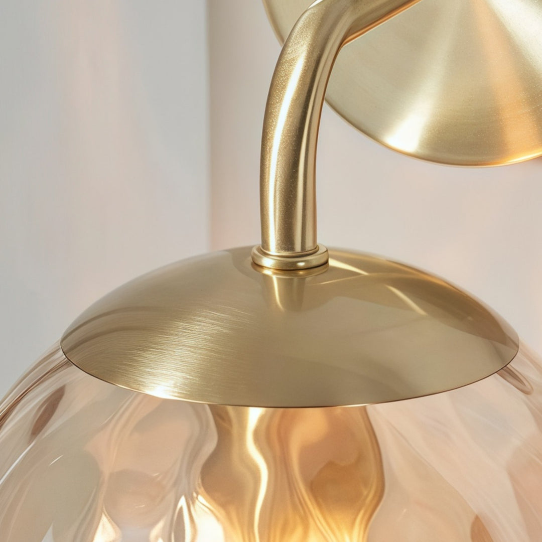 Tracian messing gestructureerde glazen wandlamp – moderne klassieke wandkandelaar voor interieur en gangen