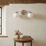Load image into Gallery viewer, Glorica Glass Vanity Light - Art Deco Brass Wall Globe Fixture Modern
