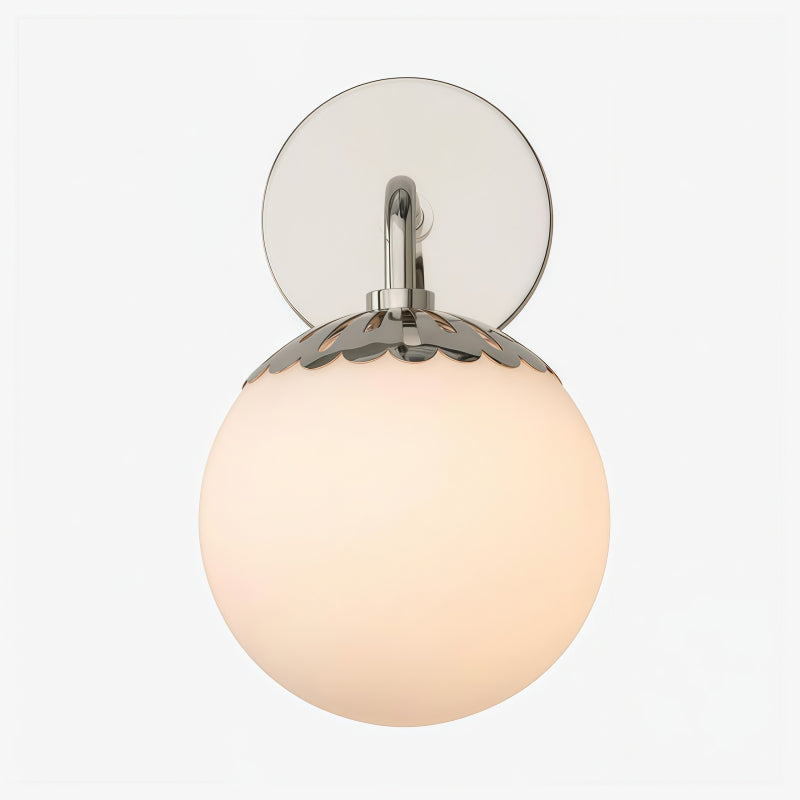 Vinbrea Lampada da Parete con Globo di Vetro - Luce Minimalista con Braccio Curvo per Soggiorno