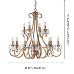 Bild in der Galerieansicht laden, Talonis Kristall-Kronleuchter - Traditioneller Kerzenstil aus Messing und Nickel für Wohnzimmer und Esszimmer