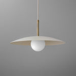 Load image into Gallery viewer, Curva Metal Minimalist Pendant Light - Modern Brass Accent Disc Shade
