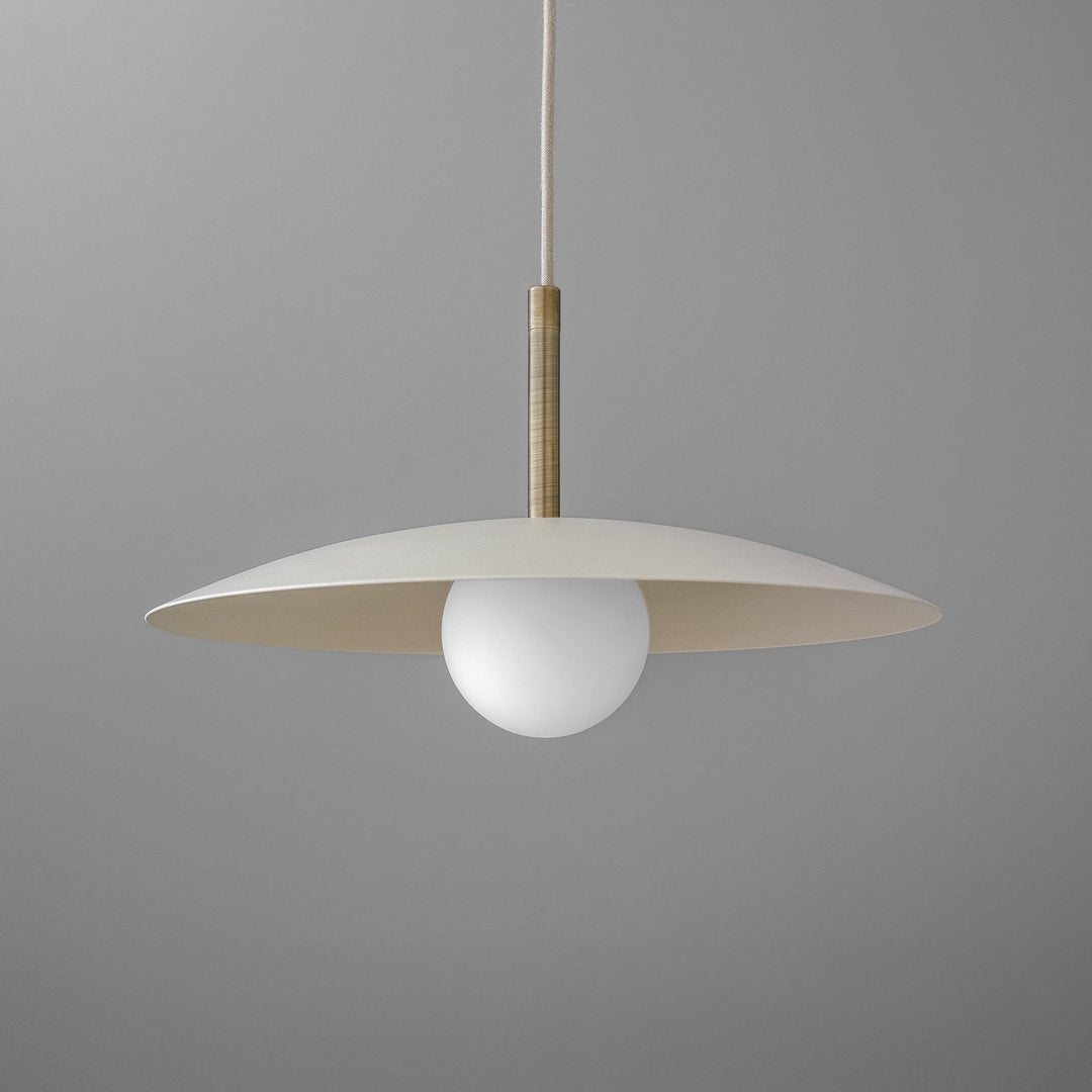 Curva Metal Minimalist Pendant Light - Modern Brass Accent Disc Shade