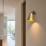 Cargar imagen en el visor de la Galería, Brass cone wall lamp installed in a hallway