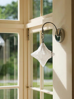 Load image into Gallery viewer, Art Deco Star Wall Sconce - Frosted Glass Light for Hallway - Astris Selene
