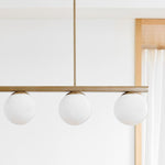 Load image into Gallery viewer, Brelia Round Light Chandelier - Modern Milk Glass Globe Ceiling Light
