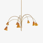 Load image into Gallery viewer, Bellina Modern Romantic Chandelier - Botanical Lily Design with Glass Flowers

