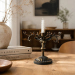 Carica l'immagine nella visualizzazione Galleria, Vintage deer head iron candle holder