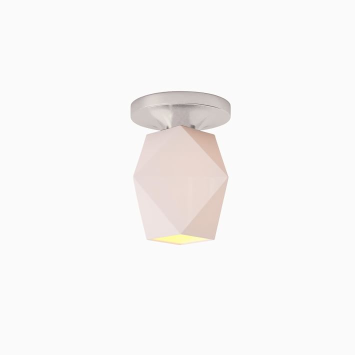 Talvior Sculptural Flush Mount Ceiling Light – Faceted Glass for Modern Interiors