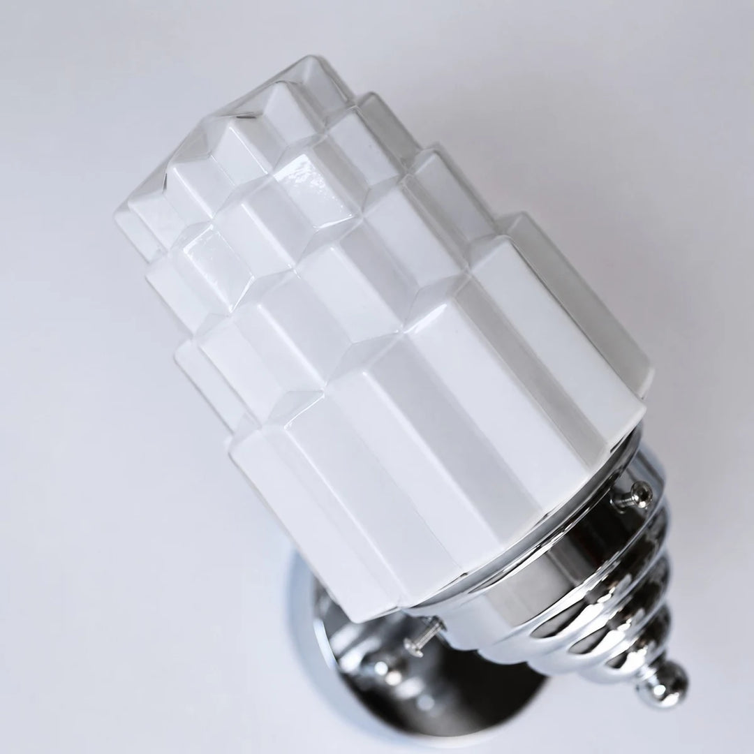 White stepped glass shade detail