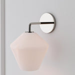 Load image into Gallery viewer, Merin Sculptural Milk Glass Geometric Wall Lamp

