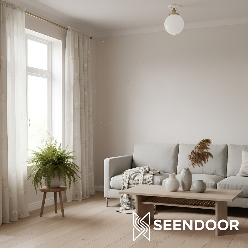 Glorica White Opal Sphere Modern Semi-Flush Light for Bedroom & Entryway