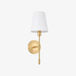 Carica l'immagine nella visualizzazione Galleria, One-head vintage brass wall light, Style B with fabric shade