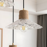 Load image into Gallery viewer, Nordic Hemp Rope Glass Pendant Light
