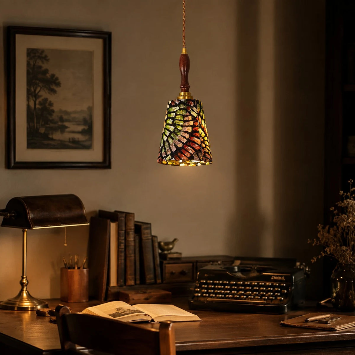 Desk and bedside lighting scene