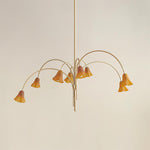 Load image into Gallery viewer, Bellina Modern Romantic Chandelier - Botanical Lily Design with Glass Flowers
