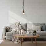 Afbeelding laden in galerijweergave, Novera Art Deco koepel verstelbare hoogte glazen kap hanglamp - Woonkamer