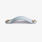 Afbeelding laden in galerijweergave, Cowhide leather and brass cabinet pull handle color and size option