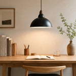 Cargar imagen en el visor de la Galería, black pendant light above a desk reading area