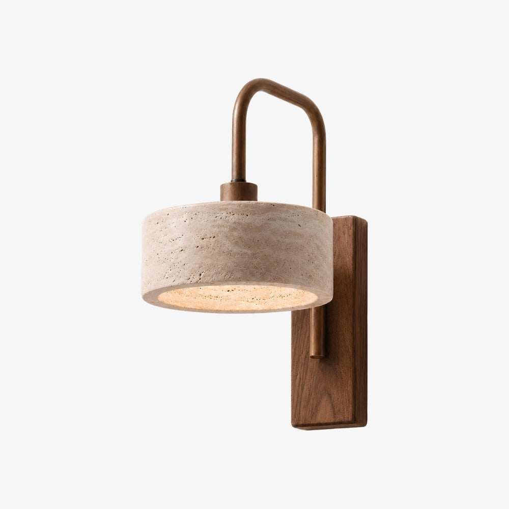 Travira Wabi Sabi Travertine Wall Sconce — Vintage for Bedroom or Living Room