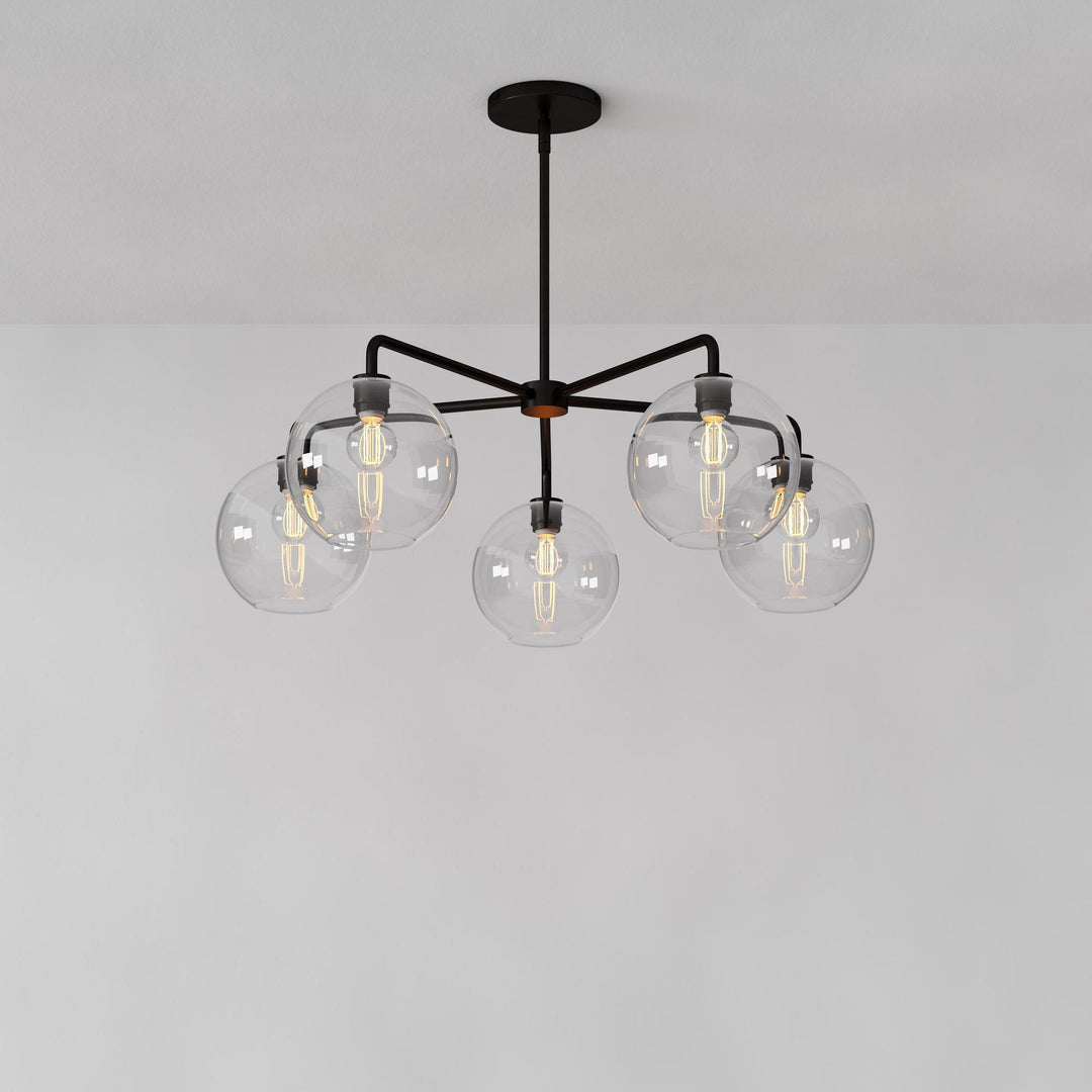 Selvion Elegant 5-Light Globe Chandelier – Modern Glass Pendant Lighting Fixture