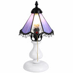Cargar imagen en el visor de la Galería, Gradient purple vintage stained glass table lamp on a white background