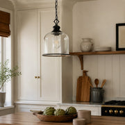 Vintage Glass Metal Pendant Light