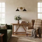 Load image into Gallery viewer, Conique Metal Dual Black Sconce with Cone Shades - Industrial Vanity Wall Light for Mirror
