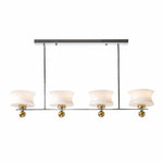 Cargar imagen en el visor de la Galería, Linear 4-light white glass chandelier