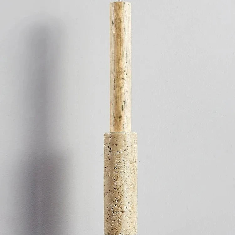 Cream Travertine Long Tube Pendant Light