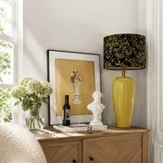 Ceramic table lamp with floral shade