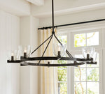 Load image into Gallery viewer, Auria Hand-blown Glass Metal Chandelier - Contemporary Brass Design
