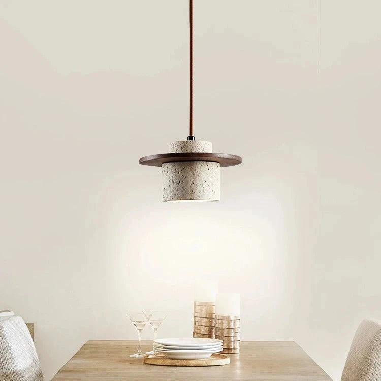 Suspension vintage en travertin style japonais