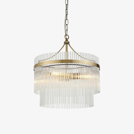 Crystara Retro Transparente Glasstab-Pendelleuchte für Esszimmer & Schlafzimmer