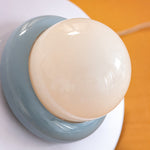 Załaduj obraz do przeglądarki galerii, Close-up of opal glass globe diffuser and blue shade