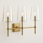 Load image into Gallery viewer, Derlina Multi-Head Candlestick Clear Glass Wall Lamp – Retro Metal Sconce
