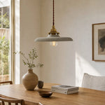 Afbeelding laden in galerijweergave, Distressed silver pendant light above a dining table