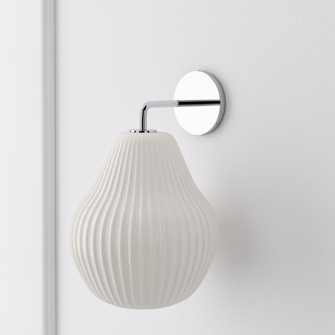 Rivrona Ribbed Glass Wall Sconce - Elegant Modern Lighting for Hallway & Bedroom