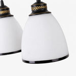 Cargar imagen en el visor de la Galería, Milky glass shade, black trim, and gold accent detail