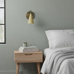 Load image into Gallery viewer, Curva Metal Cone Shade Sconce – Vintage Brass Wall Light for Entryway or Stairwell