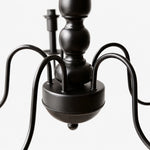 Cargar imagen en el visor de la Galería, Close view of the black curved chandelier arms and central body