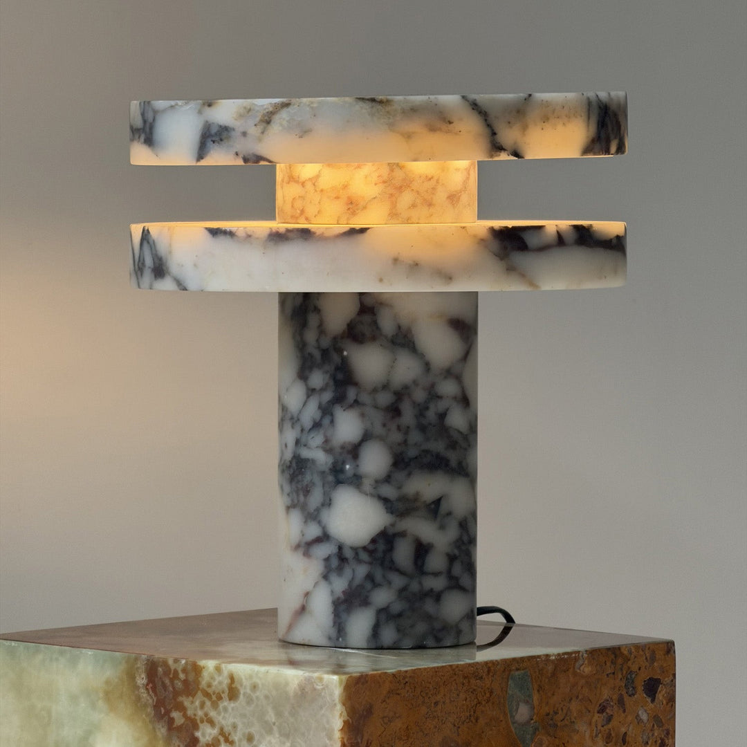 Säulen-Marmor-Tischlampe