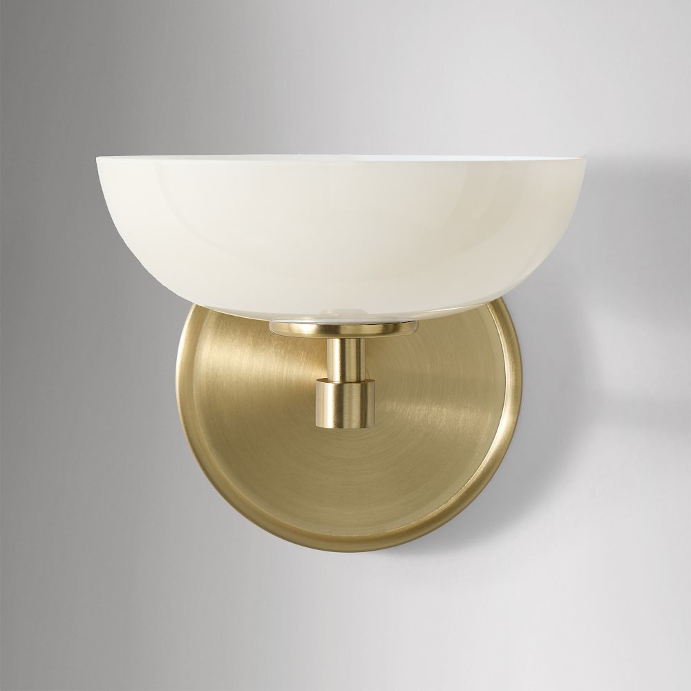 Vega Glass Wall Sconce — Minimalist Small Fixture, Contemporary Metal Accent for Hallway or Vanity