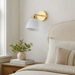 Charger l'image dans la visionneuse de la galerie, Ceramic and brass wall sconce beside a bright bedroom window