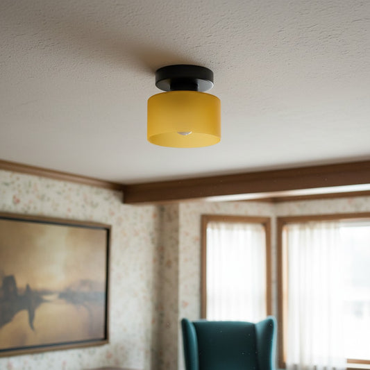 Moriglaze Sculpturale Glazen Kap Cilinder Plafondlamp - Moderne Opbouwlamp voor Entree of Woonkamer