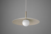 Curva Metal Minimalist Pendant Light - Modern Brass Accent Disc Shade