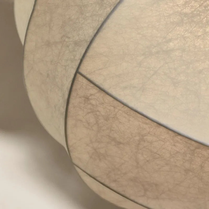 Lampada a Sospensione a Sfera in Seta Wabi Sabi Japandi