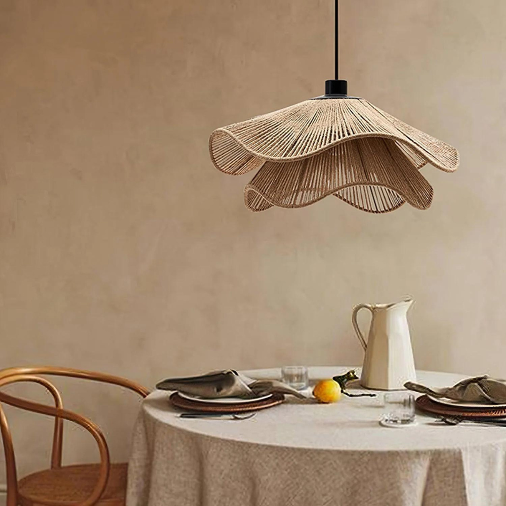 Boho naturalna lampa wisząca z juty Cape Points