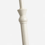Afbeelding laden in galerijweergave, Close-up of turned decorative details on the ivory metal lamp stem