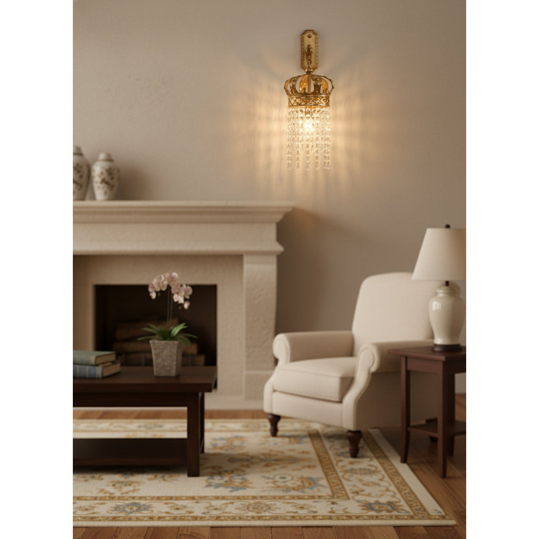 Lampe murale couronne en laiton Timon