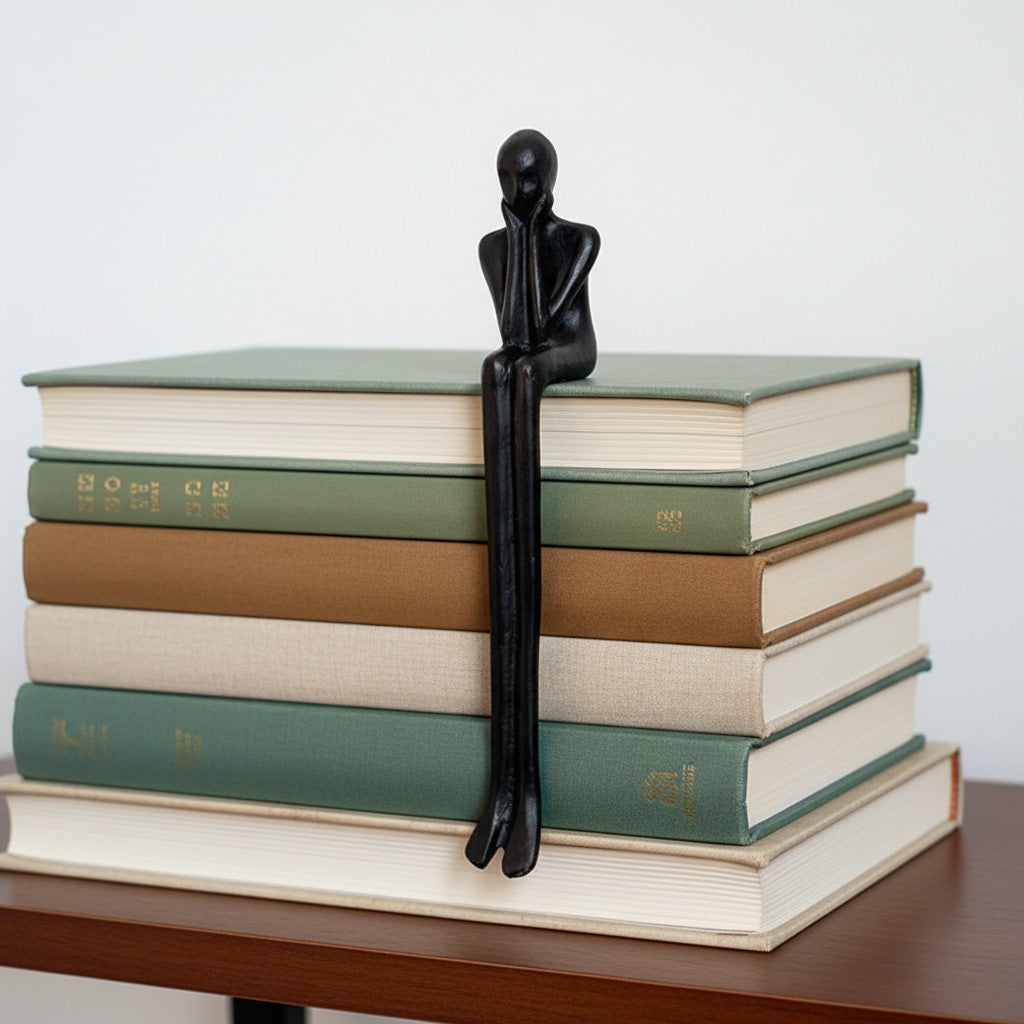 Floxo Lazy Dog and Abstract Nordic Human Figurine Minimalist Sculpture for Modern Shelves and Desks